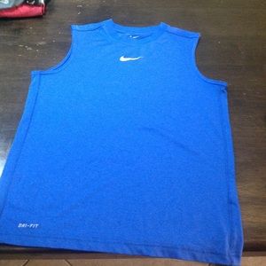 Blue dry fit boy's Nike muscle shirt